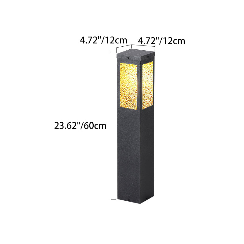 Éclairage extérieur LED à texture de diamant en métal et verre étanche solaire minimaliste moderne pour jardin et patio extérieur 