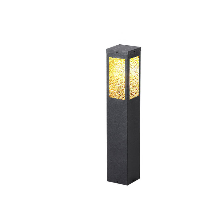 Moderne minimalistische solarbetriebene wasserdichte Metall- und Glas-LED-Außenleuchte mit Diamantstruktur für Garten- und Terrassenbeleuchtung 
