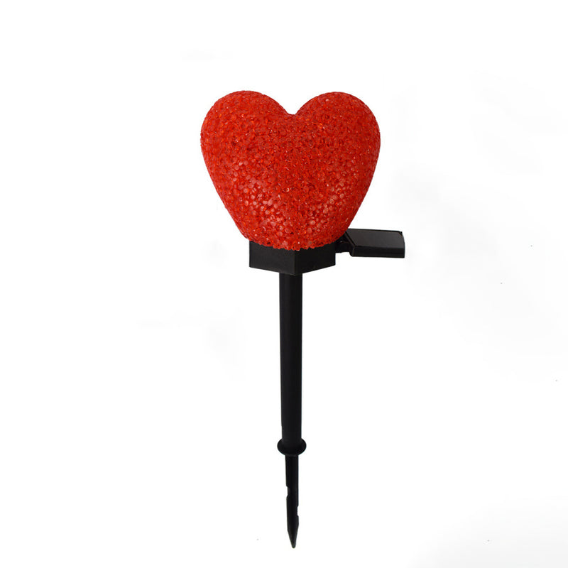Modern Art Deco Solar Waterproof ABS Plastic & Nano Heart-Shaped Decorative LED Outdoor Light Landscape Lighting For Garden & Outdoor Patio