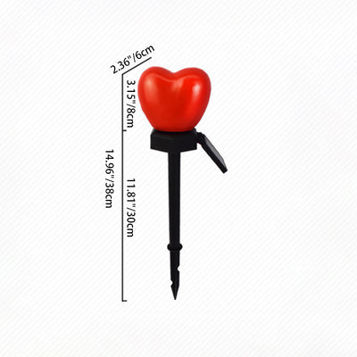 Modern Art Deco Solar Waterproof ABS Plastic & Nano Heart-Shaped Decorative LED Outdoor Light Landscape Lighting For Garden & Outdoor Patio