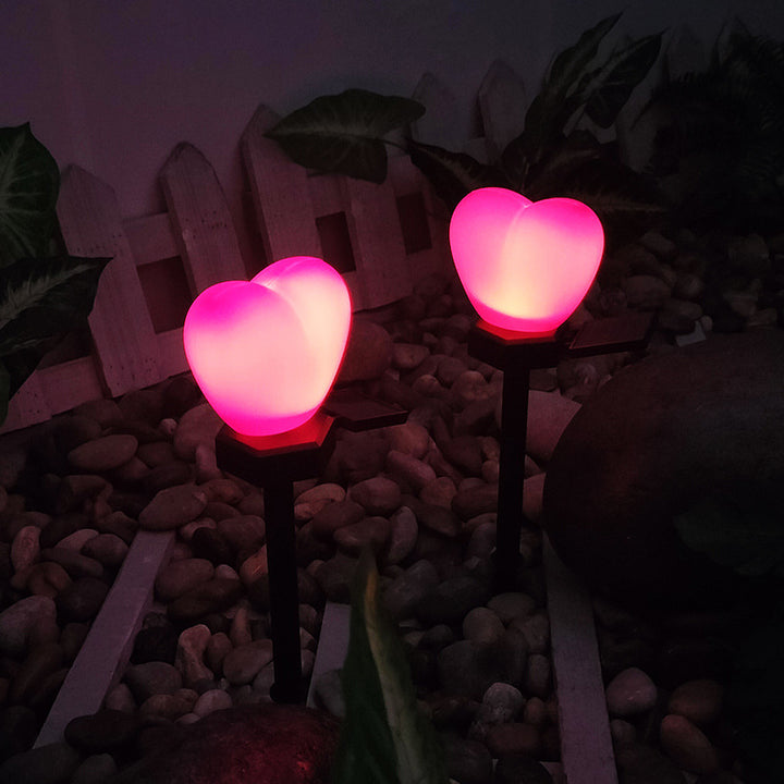 Moderno Art Deco Solar Impermeable de Plástico ABS y Nano Luz LED Decorativa en Forma de Corazón para Paisajismo Exterior en Jardín y Patio Exterior 