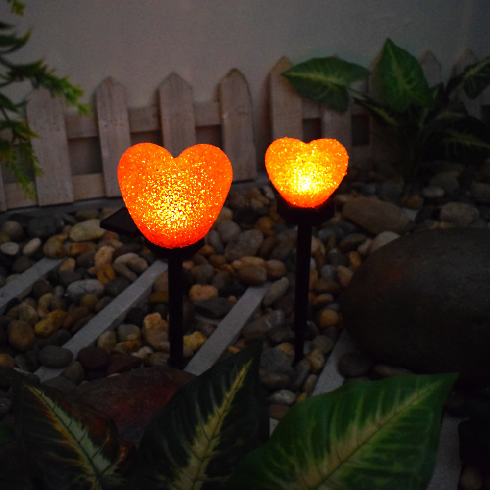 Moderno Art Deco Solar Impermeable de Plástico ABS y Nano Luz LED Decorativa en Forma de Corazón para Paisajismo Exterior en Jardín y Patio Exterior 