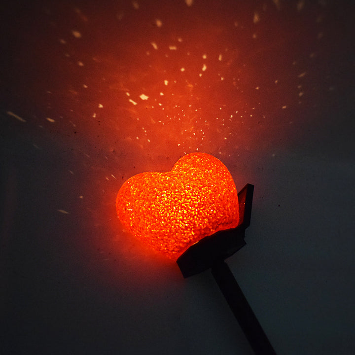 Moderno Art Deco Solar Impermeable de Plástico ABS y Nano Luz LED Decorativa en Forma de Corazón para Paisajismo Exterior en Jardín y Patio Exterior 