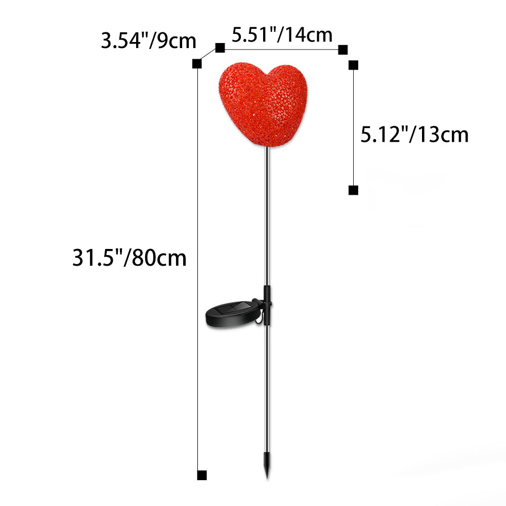Moderno Art Deco Solar Impermeable de Plástico ABS y Nano Luz LED Decorativa en Forma de Corazón para Paisajismo Exterior en Jardín y Patio Exterior 