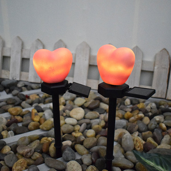 Moderno Art Deco Solar Impermeable de Plástico ABS y Nano Luz LED Decorativa en Forma de Corazón para Paisajismo Exterior en Jardín y Patio Exterior 