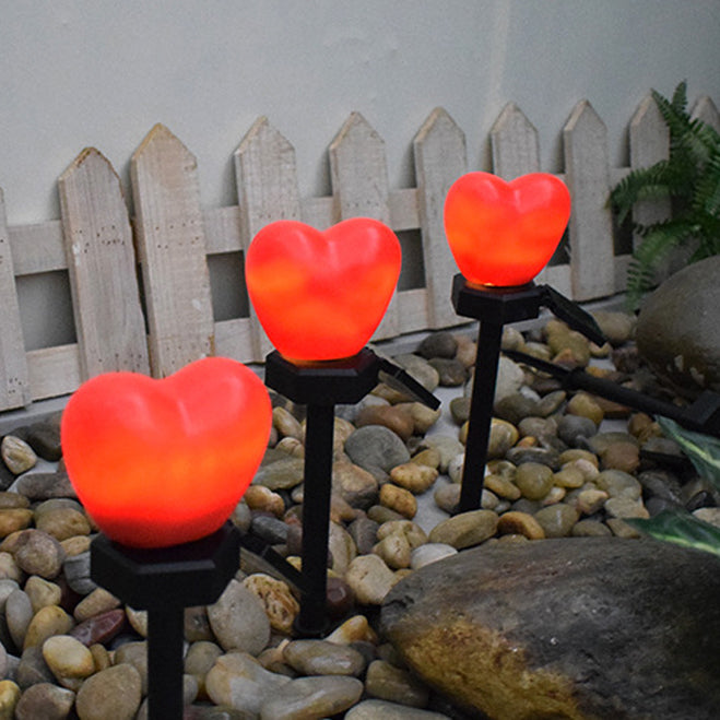 Moderno Art Deco Solar Impermeable de Plástico ABS y Nano Luz LED Decorativa en Forma de Corazón para Paisajismo Exterior en Jardín y Patio Exterior 