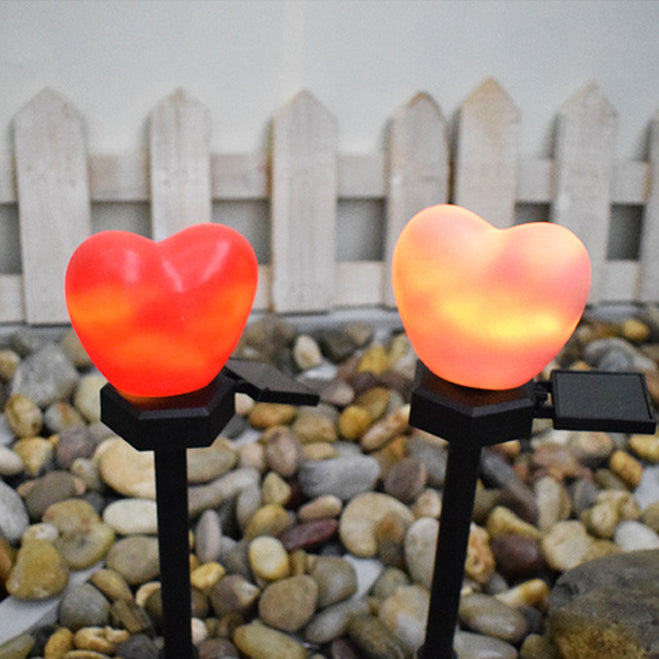 Moderno Art Deco Solar Impermeable de Plástico ABS y Nano Luz LED Decorativa en Forma de Corazón para Paisajismo Exterior en Jardín y Patio Exterior 