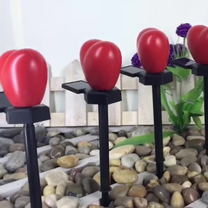 Moderno Art Deco Solar Impermeable de Plástico ABS y Nano Luz LED Decorativa en Forma de Corazón para Paisajismo Exterior en Jardín y Patio Exterior 