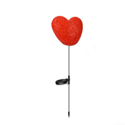 Modern Art Deco Solar Waterproof ABS Plastic & Nano Heart-Shaped Decorative LED Outdoor Light Landscape Lighting For Garden & Outdoor Patio