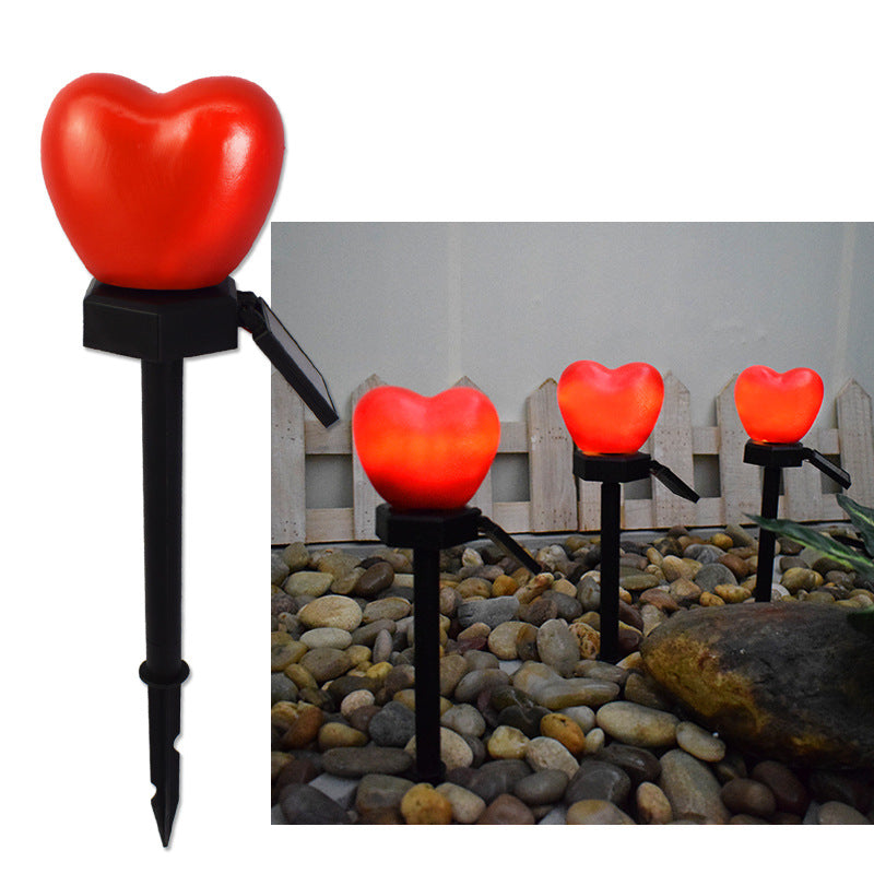 Moderno Art Deco Solar Impermeable de Plástico ABS y Nano Luz LED Decorativa en Forma de Corazón para Paisajismo Exterior en Jardín y Patio Exterior 