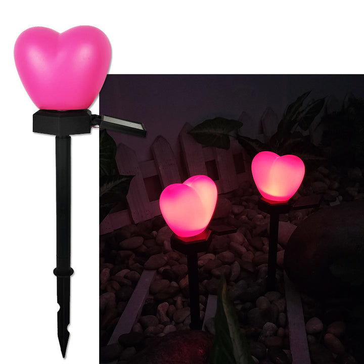 Moderno Art Deco Solar Impermeable de Plástico ABS y Nano Luz LED Decorativa en Forma de Corazón para Paisajismo Exterior en Jardín y Patio Exterior 