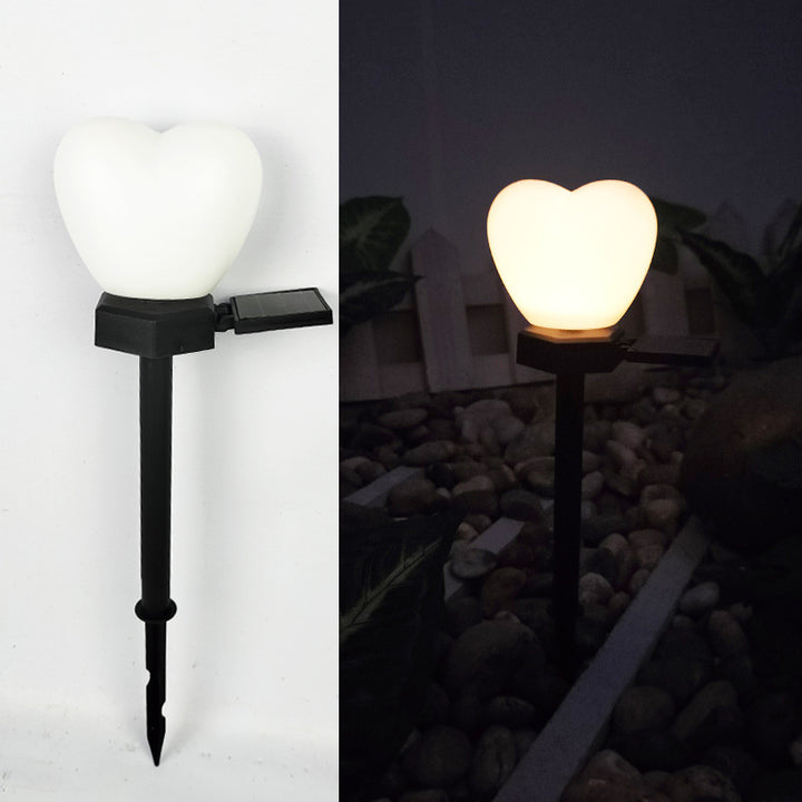 Moderno Art Deco Solar Impermeable de Plástico ABS y Nano Luz LED Decorativa en Forma de Corazón para Paisajismo Exterior en Jardín y Patio Exterior 