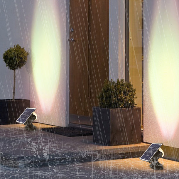 Simplicité Moderne Solaire Étanche Aluminium Cristal En Forme de Caméra LED Lumière Extérieure Ambiante Projecteur Pour Jardin Et Patio Extérieur 