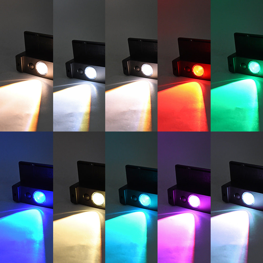 Lámpara de aplique de pared LED rectangular de ABS impermeable solar de simplicidad moderna para jardín y patio exterior 