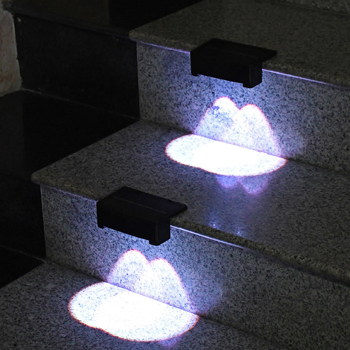 Lámpara de aplique de pared LED rectangular de ABS impermeable solar de simplicidad moderna para jardín y patio exterior 