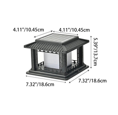 Éclairage paysager LED de pavillon cubique en ABS PC solaire étanche traditionnel chinois pour jardin et patio extérieur 