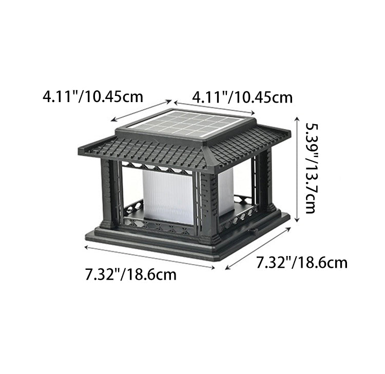 Éclairage paysager LED de pavillon cubique en ABS PC solaire étanche traditionnel chinois pour jardin et patio extérieur 