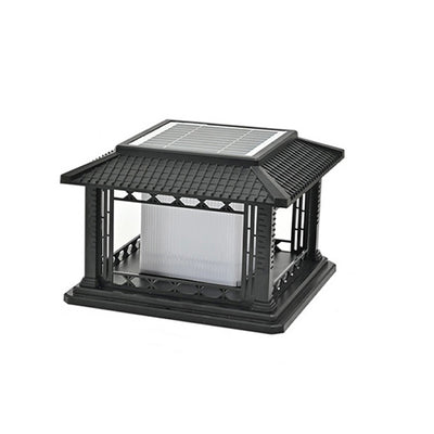 Éclairage paysager LED de pavillon cubique en ABS PC solaire étanche traditionnel chinois pour jardin et patio extérieur 