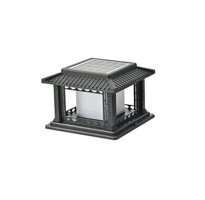 Éclairage paysager LED de pavillon cubique en ABS PC solaire étanche traditionnel chinois pour jardin et patio extérieur 