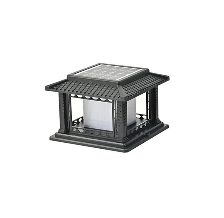 Éclairage paysager LED de pavillon cubique en ABS PC solaire étanche traditionnel chinois pour jardin et patio extérieur 