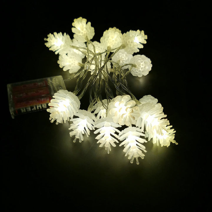 Moderne Art Deco Wasserdichte Solar-Batterie PVC Kiefernzapfen LED-Lichterkette für Garten &amp; Außenbereich Patio 