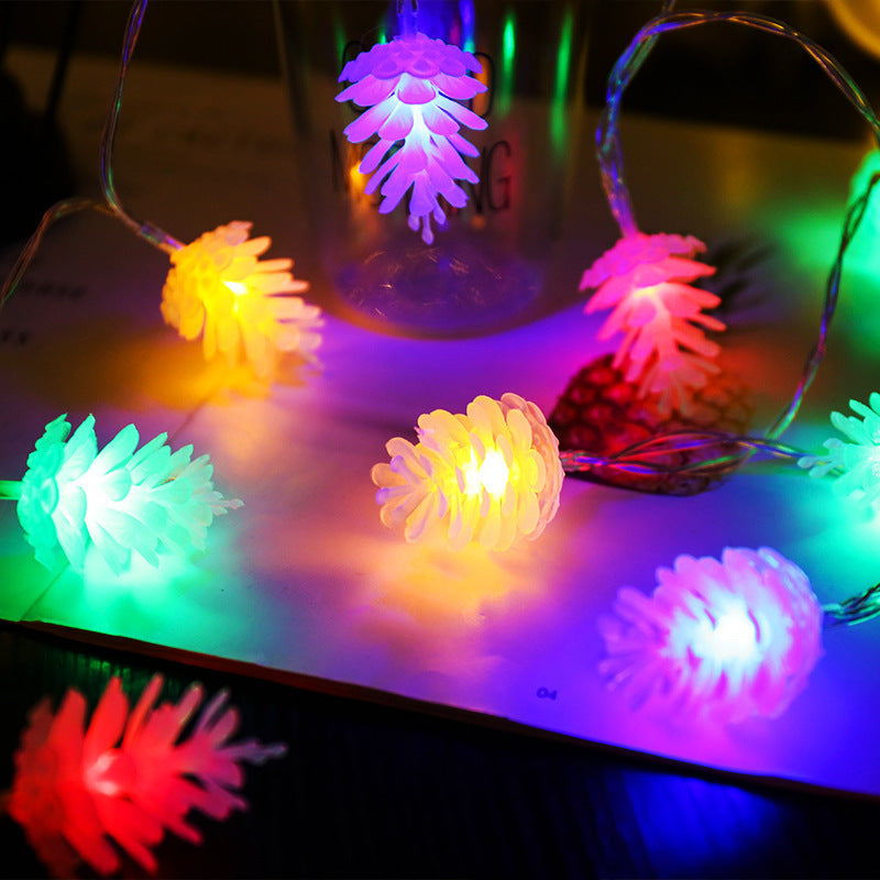 モダンアールデコ防水ソーラーバッテリーPVC松ぼっくりLEDストリングライトガーデン＆屋外パティオ用 