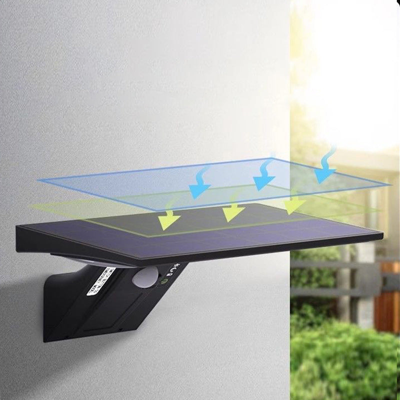 Moderne minimalistische Solar-Wasserdichte ABS &amp; PC Rechteckige Wal-Schwanz LED Wandleuchte für Garten &amp; Außenpatio 