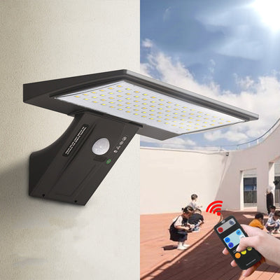 Lampe murale LED en forme de queue de baleine rectangulaire moderne minimaliste solaire étanche en ABS et PC pour jardin et patio extérieur 