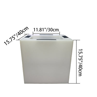 Modern Art Deco Solar Waterproof PE Square Planter LED Outdoor Light Landscape Lighting For Garden & Outdoor Patio