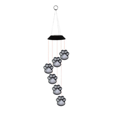 Moderne Art Deco Solar Wasserdichte PP ABS Metall Katzenpfote Windspiel LED Außenleuchte Landschaftsbeleuchtung für Garten & Außenbereich 