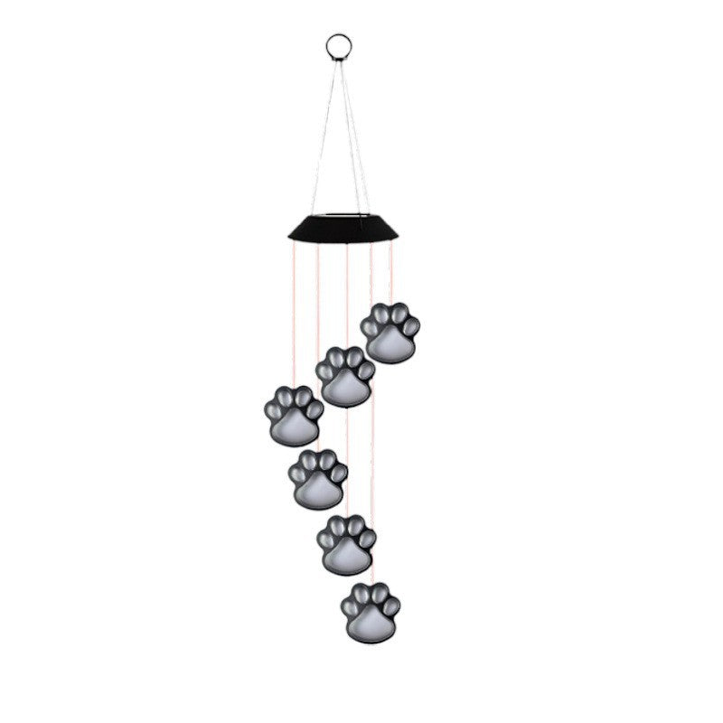 Moderne Art Deco Solar Wasserdichte PP ABS Metall Katzenpfote Windspiel LED Außenleuchte Landschaftsbeleuchtung für Garten & Außenbereich 