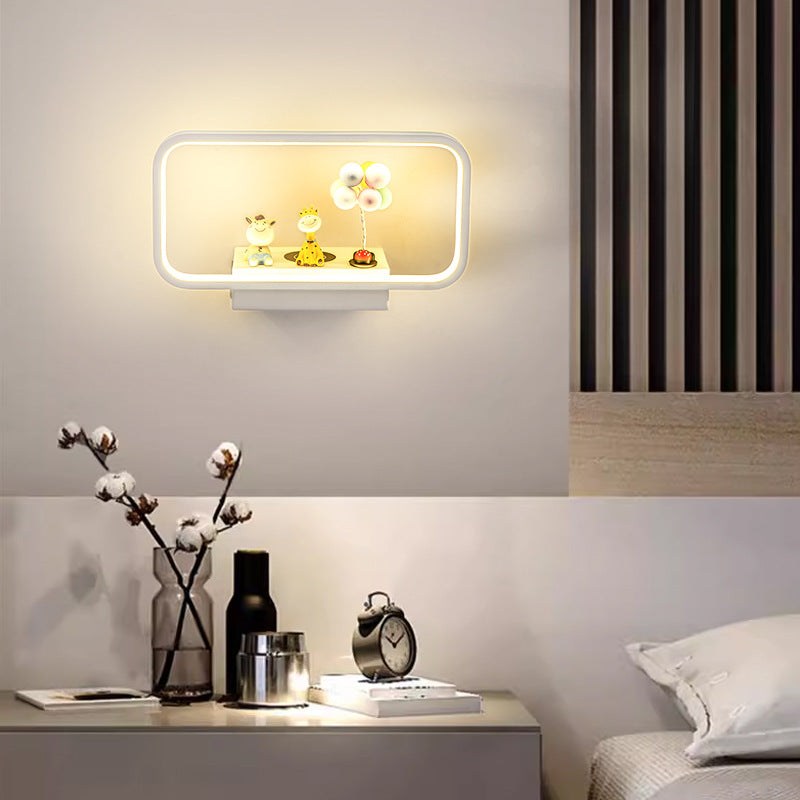 Applique murale LED de chevet moderne minimaliste en fer aluminium résine rectangulaire avec chargeur sans fil pour téléphone 