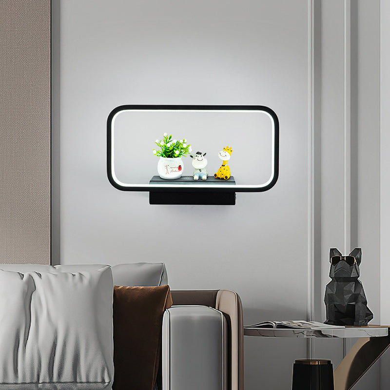 Moderne minimalistische Wandlampe aus Eisen, Aluminium und Harz mit rechteckiger Form und kabelloser Telefonladefunktion für das LED-Bett 