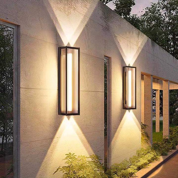 Applique murale LED en acier inoxydable étanche de style moderne et simple, avec ligne rectangulaire pour patio extérieur 