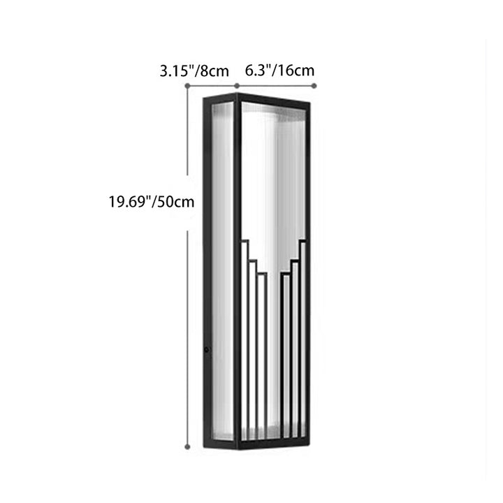 Applique murale LED en acier inoxydable étanche de style moderne et simple, avec ligne rectangulaire pour patio extérieur 