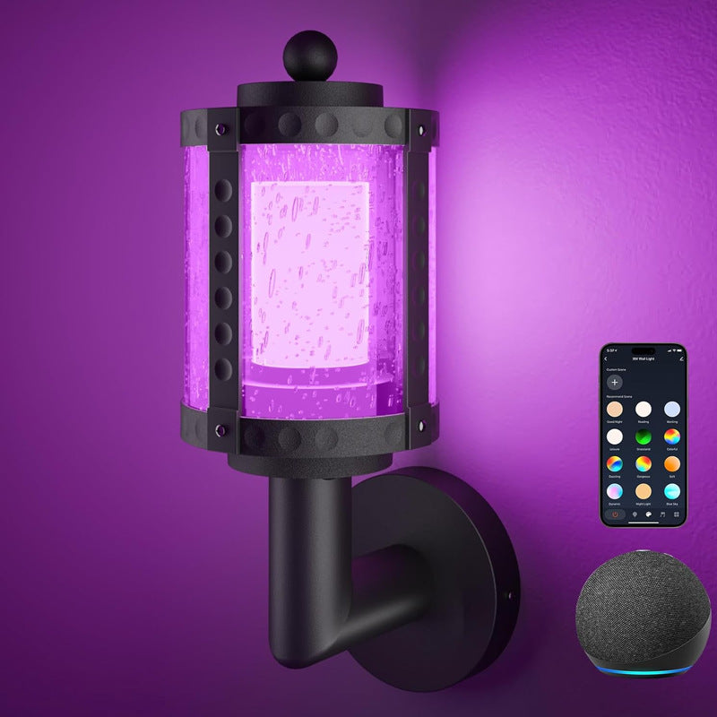 Zeitgenössische Retro Wasserdichte Aluminium Acryl Zylindrische LED Intelligente Wandleuchte Für Garten &amp; Außenbereich Terrasse 
