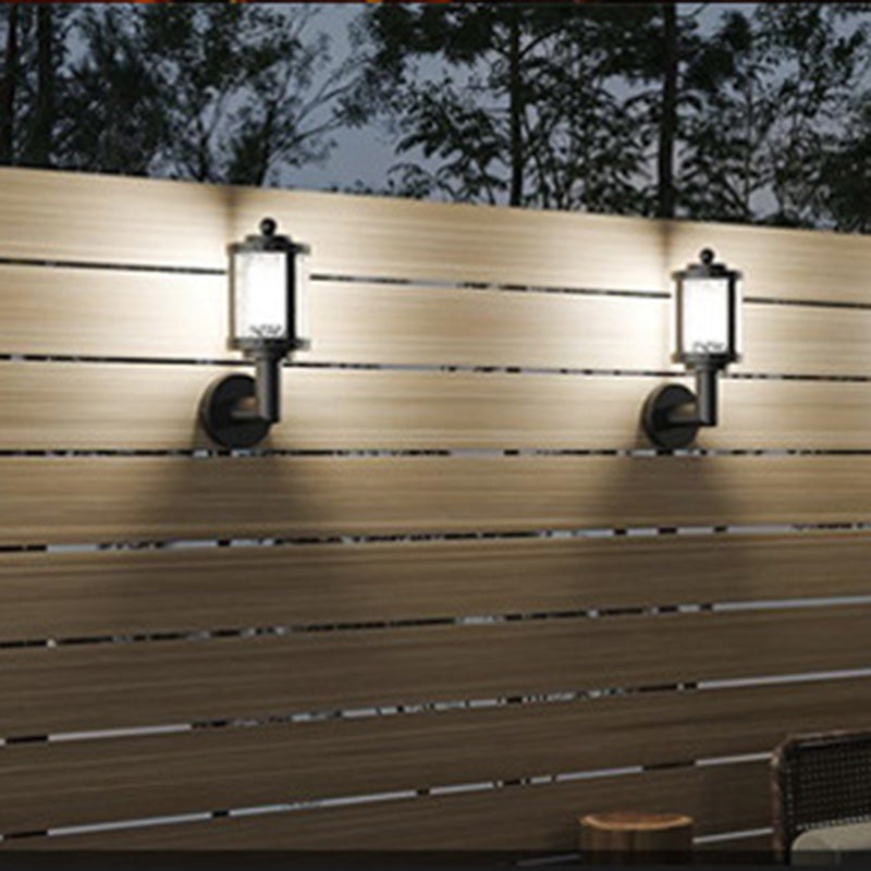 Zeitgenössische Retro Wasserdichte Aluminium Acryl Zylindrische LED Intelligente Wandleuchte Für Garten &amp; Außenbereich Terrasse 