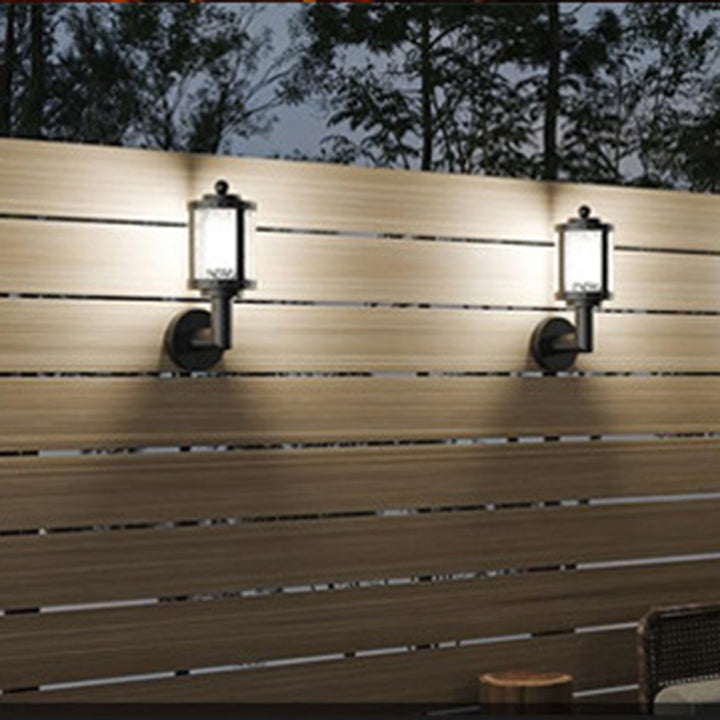 Zeitgenössische Retro Wasserdichte Aluminium Acryl Zylindrische LED Intelligente Wandleuchte Für Garten &amp; Außenbereich Terrasse 
