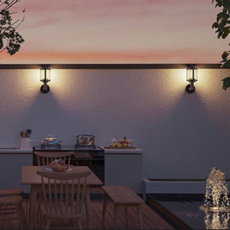 Zeitgenössische Retro Wasserdichte Aluminium Acryl Zylindrische LED Intelligente Wandleuchte Für Garten &amp; Außenbereich Terrasse 