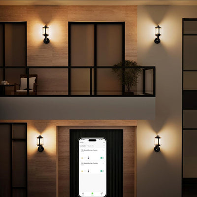 Zeitgenössische Retro Wasserdichte Aluminium Acryl Zylindrische LED Intelligente Wandleuchte Für Garten & Außenbereich Terrasse 
