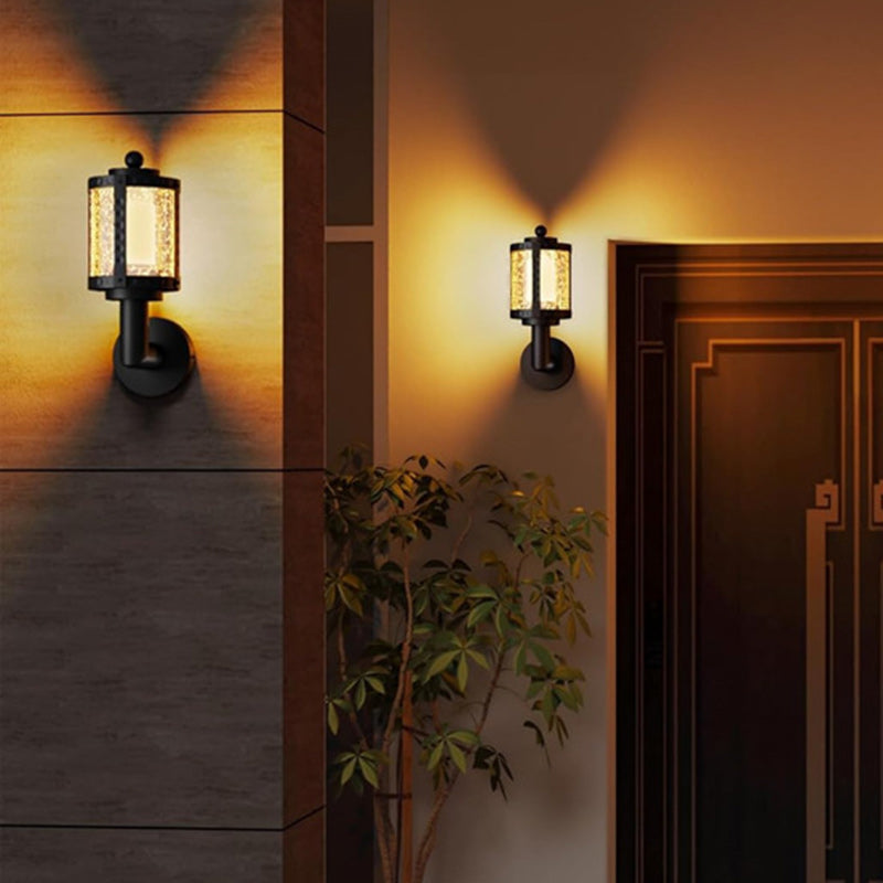 Zeitgenössische Retro Wasserdichte Aluminium Acryl Zylindrische LED Intelligente Wandleuchte Für Garten &amp; Außenbereich Terrasse 