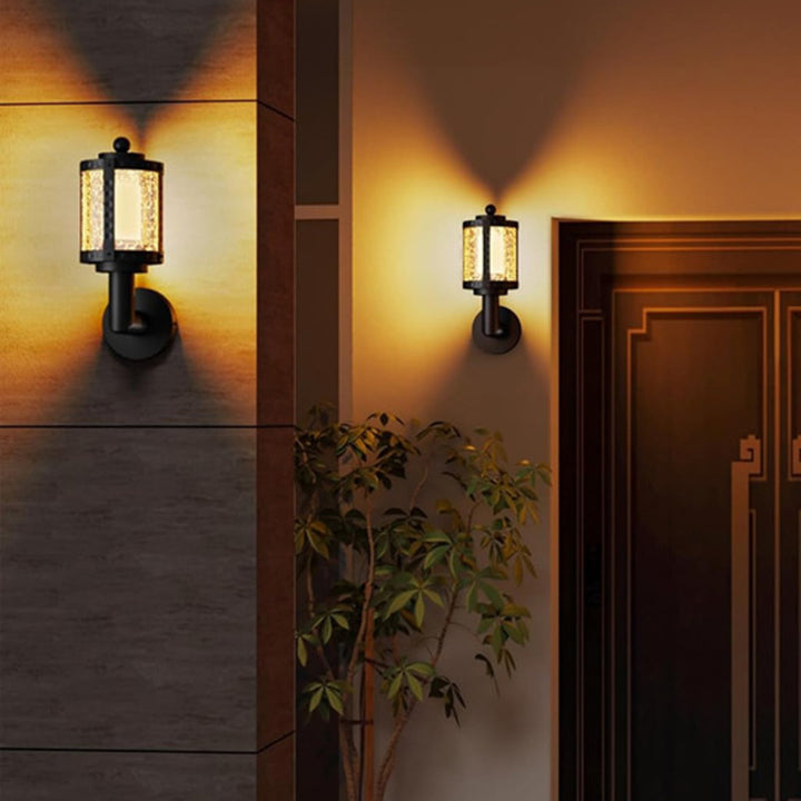 Zeitgenössische Retro Wasserdichte Aluminium Acryl Zylindrische LED Intelligente Wandleuchte Für Garten &amp; Außenbereich Terrasse 