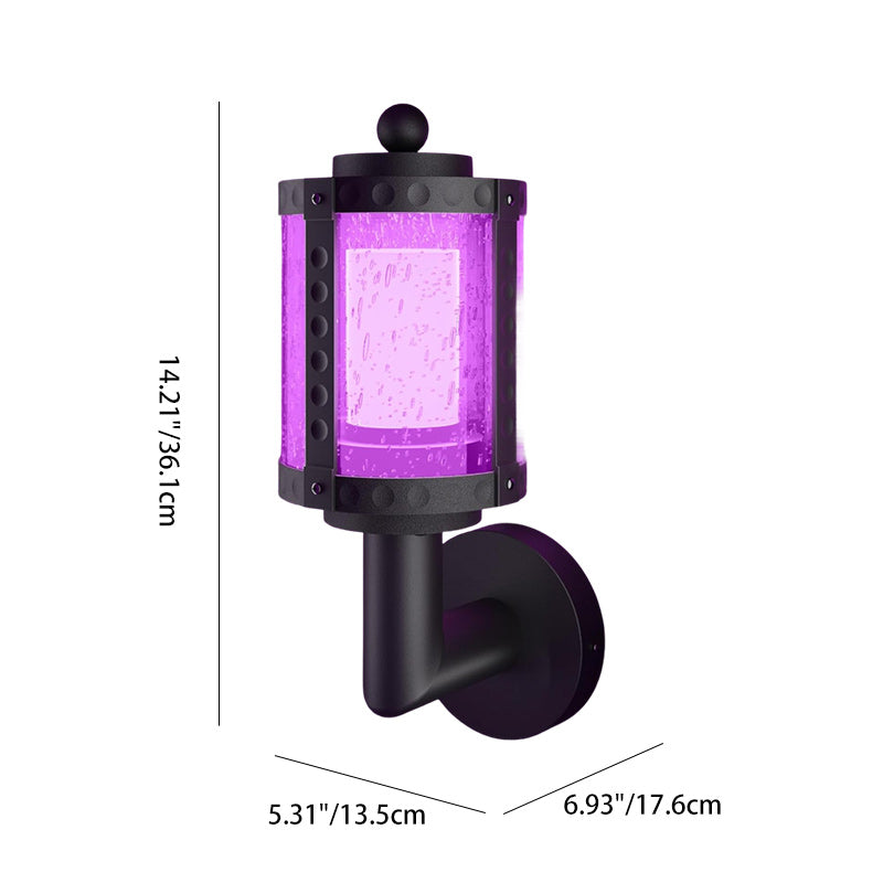 Zeitgenössische Retro Wasserdichte Aluminium Acryl Zylindrische LED Intelligente Wandleuchte Für Garten & Außenbereich Terrasse 