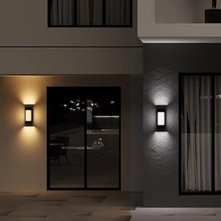 Modern Simplicity Waterproof Aluminum PC Rectangular Smart LED Wall Sconce Lamp For Garden & Outdoor Patio