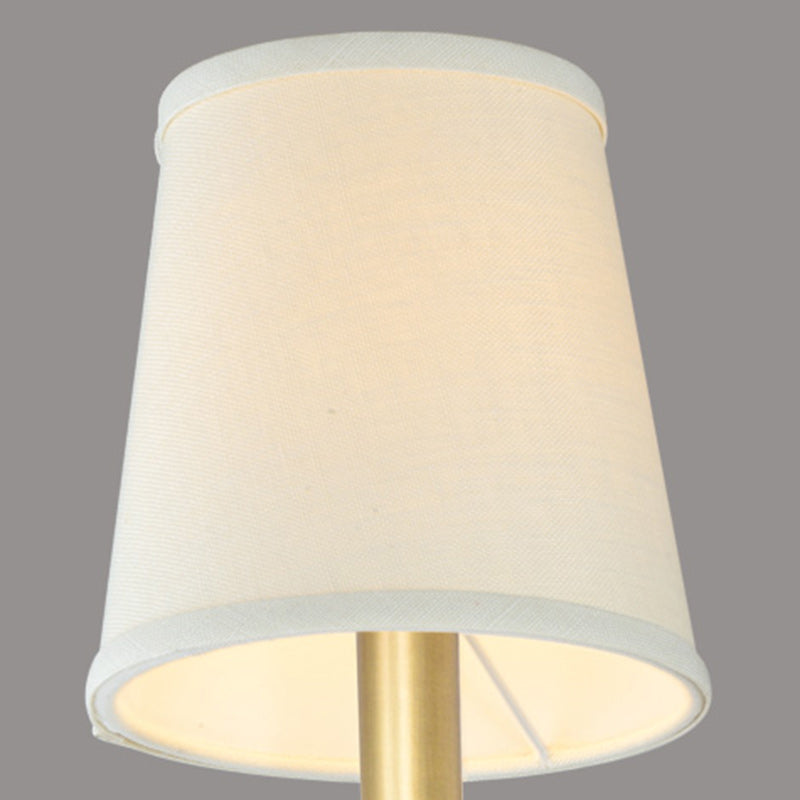 Modern Mid-Century Brass Fabric Cylindrical 1/2-Light Wall Sconce Lamp For Bedroom &amp; Hallway