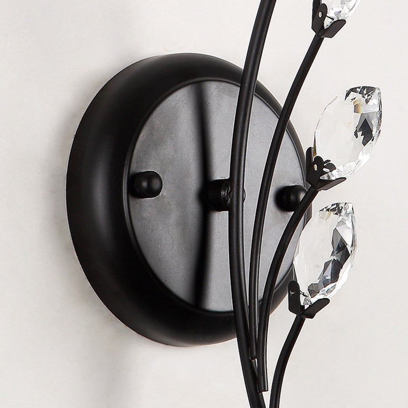 Contemporary Nordic Glass Crystal Iron Bubble Branch 1/2-Light Wall Sconce Lamp For Living Room & Bedroom