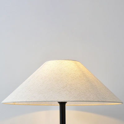 Traditional Japanese Ceramic Fabric Jar & Cone 1-Light Standing Floor Lamp For Living Room