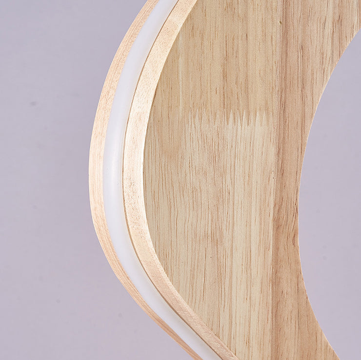 Zeitgenössische kreative Stehlampe aus Eiche & Acryl mit wellenförmigem LED-Design für Wohnzimmer und Schlafzimmer 