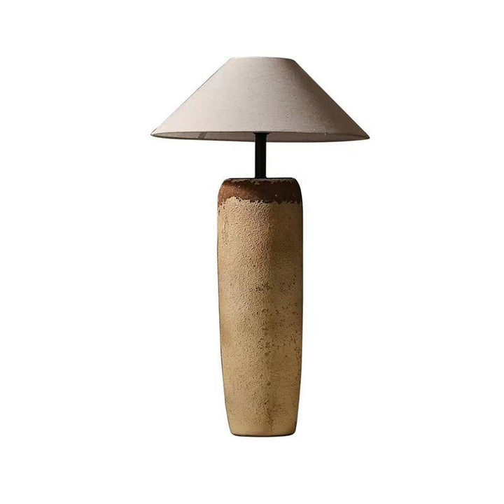 Traditional Japanese Ceramic &amp; Fabric Jar-Shaped 1-Light Standing Floor Lamp For Living Room