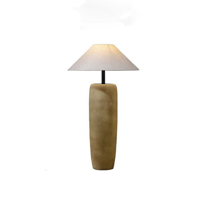 Traditionelle japanische Keramik- und Stoff-Lampenschirmförmige 1-Licht Stehlampe für das Wohnzimmer 